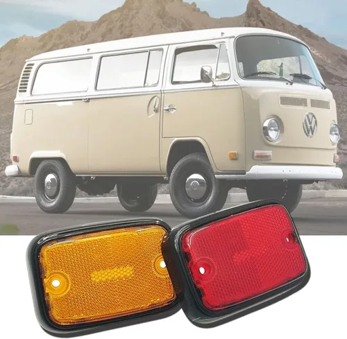 4 lentes de lámpara de esquina con indicador lateral y lente de lámpara de rotura adecuadas para VW Buses, Volkswagen, hippie, autobús, minibús,