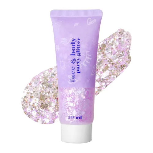 Miniatura 27 de DAGEDA Gel de purpurina corporal, lentejuelas de gel corporal con purpurina para la cara, sombra de ojos líquida, purpurina gruesa para cara, Sirena