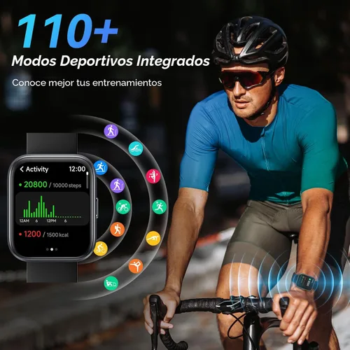 Miniatura 3 de Relojes inteligentes para hombre, Android y iPhone, 1.8 pulgadas HD Alexa reloj inteligente integrado con llamadas Bluetooth, IP68 impermeable