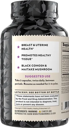 Miniatura 2 de Crystal Star Fibro Defense, 150 cápsulas – 17 mezclas de hierbas enteras – Cápsulas de suplemento de hierbas naturales para mujeres – Vegetariano