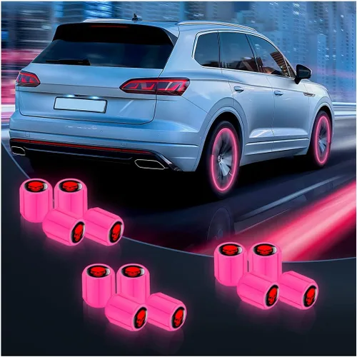 Miniatura 13 de Tapones Luminosos para Válvula de Neumático de Auto, 12 Unidades, Cubierta Iluminada de Válvula de Rueda con Cráneo, Tapa de Rueda de Brillo