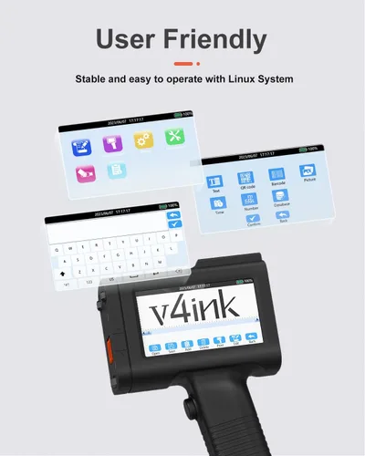 Miniatura 5 de v4ink BENTSAI Impresora de inyección de tinta de mano BT-HH6105B2 Impresora portátil TIJ de mano con altura de impresión de 12.7mm para impresión