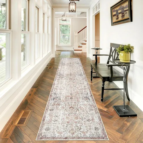 Miniatura 44 de RUUGME Alfombra Pasillera Lavable 2'6x12 - Alfombra de Pasillo con Respaldo Antideslizante Alfombras Resistentes a Manchas para Sala de Estar