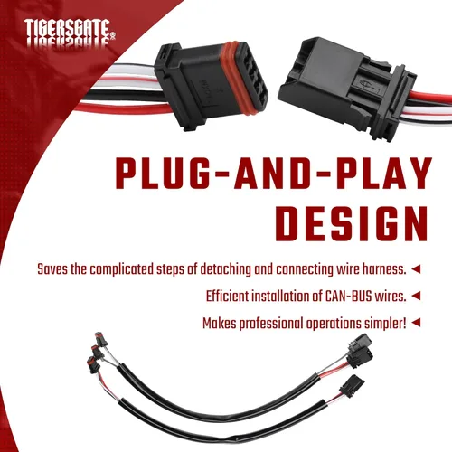 Miniatura 8 de Arnés de extensión de alambre de cableado de manillar de 16 pulgadas (bus CAN) para Harley Softails Dynas Touring Sportsters