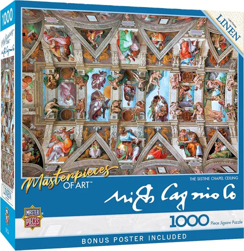 Masterpieces Rompecabezas de 1000 piezas de la Capilla Sixtina, portátil, habilidad de paciencia, niño
