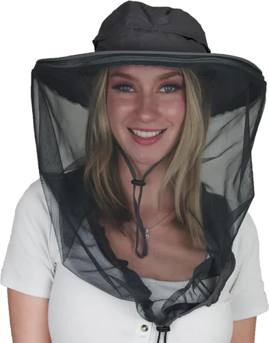 Miniatura 9 de Mosquito Head Net Hat, Providing a Physical Barrier to Help Keep Mosquitoes and Bugs Away from Your Face Gorra negra