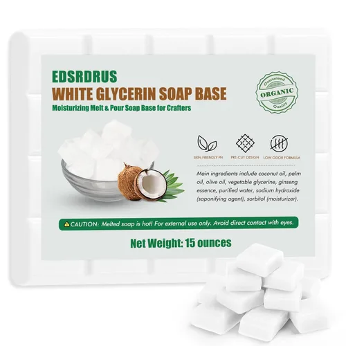 Miniatura 13 de Base de jabón de glicerina de 15 onzas, base perfumada para derretir y verter para manualidades, fácil de cortar, vegana y natural, hidratante