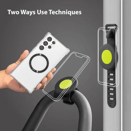 Miniatura 4 de BONE Soporte magnético para teléfono de gimnasio, soporte MagSafe para teléfono para entrenamiento y ciclismo en interiores, correa de silicona