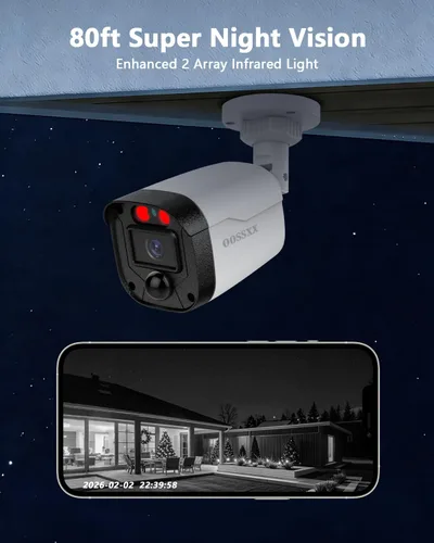 Miniatura 5 de OOSSXX Full HD 5MP Definición Sistema de Cámaras de Seguridad Cableado Hogar Exterior Cámaras de Videovigilancia Cámaras CCTV Sistema de Seguridad