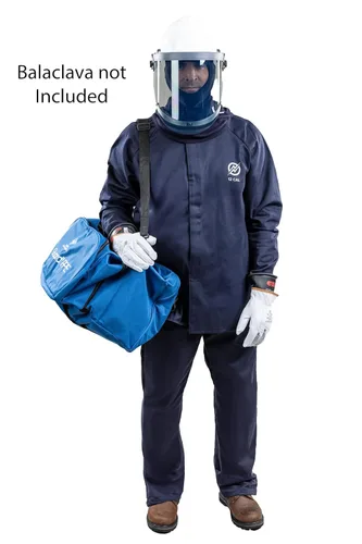 Miniatura 2 de National Safety Apparel KIT2SC11SM11 ArcGuard - Kit de flash de arco ultra suave con abrigo corto y babero en general, 12 calorías, pequeño