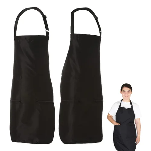 Miniatura 3 de Delantal para estilista - Revestimiento protector impermeable - Delantal de salón, Delantal negro - Poliéster con revestimiento de poliuretano
