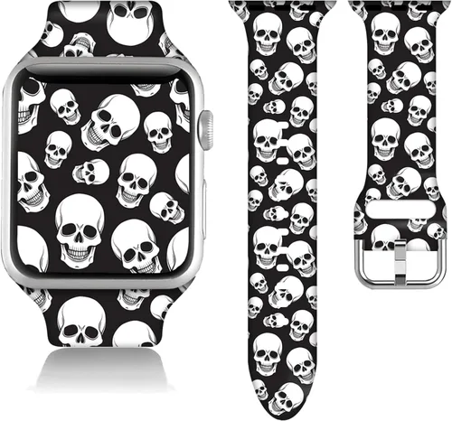 Miniatura 19 de Compatible con Apple Watch de copo de nieve de 38/40/41/42/44/45/46/1.929 in para mujeres y hombres, correa de repuesto de silicona suave para Hojas