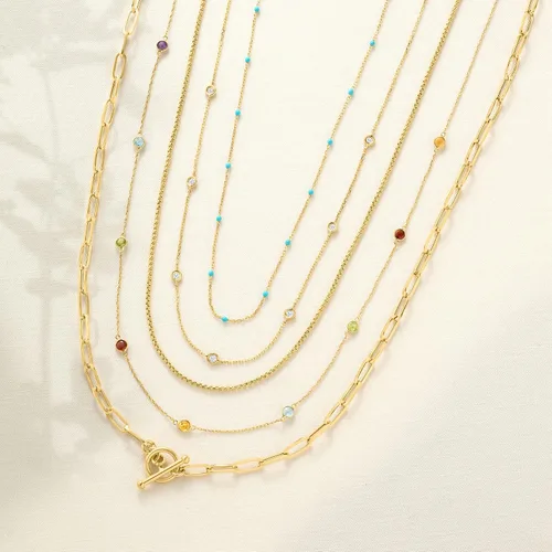 Miniatura 3 de RS Pure by Ross-Simons 0.80 ct. t.w. Multi-Gemstone Station Necklace in 14kt Yellow Gold