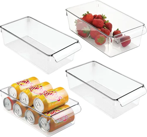 Miniatura 9 de iDesign - Cubo de almacenamiento para nevera con asa, bandeja para nevera para carnes y quesos, juego de 2 unidades, transparente