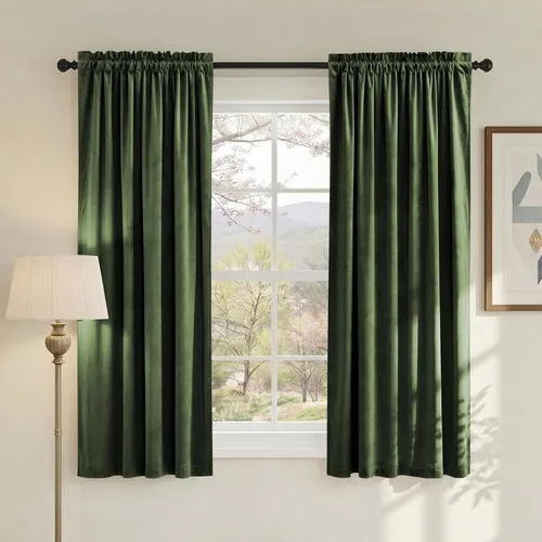 Miniatura 91 de NICETOWN Cortinas opacas de terciopelo extralargas negras de 120 pulgadas de largo para telón de fondo, cortinas de terciopelo con aislamiento Serie