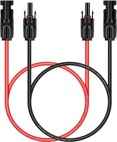 Miniatura 12 de Conector solar Y, cable paralelo de rama en Y, adaptador de conector solar 1 a 2 macho hembra, 10AWG 45A impermeable IP68 40CM cable, para paneles