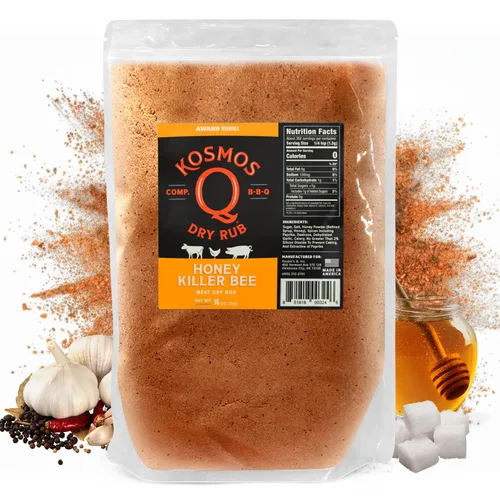 Miniatura 17 de Kosmos Q Funda de vaca Hot BBQ Rub, regalo del día del padre, condimento picante de bistec y pechuga con chile, ajo, cebolla, pimentón y humo