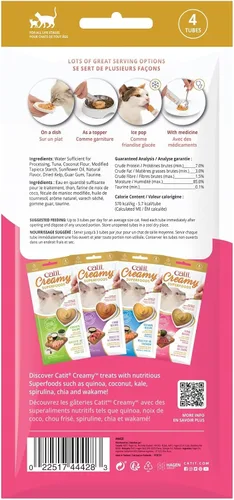 Miniatura 4 de Catit Creamy Superfood Lickable Cat Treat - Golosina hidratante y saludable para gatos de todas las edades, surtido, paquete de 8