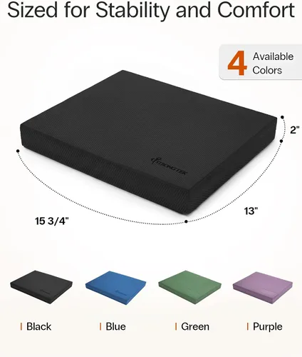 Miniatura 5 de StrongTek Almohadilla de equilibrio profesional de espuma para ejercicios, 15.8 x 13 x 2 pulgadas, rodillera de espuma TPE de alta densidad