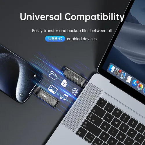 Miniatura 4 de SSK Unidad Flash USB C de 1TB Máximo hasta 2000mb/s Disco Duro Externo Rápido USB 3.2 Gen 2x2 SSD Externo Portátil Thumb Drive Aleación de Zinc USB