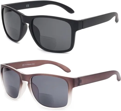 Miniatura 2 de Lentes de sol bifocales para hombre, envolventes deportivos, lectores de sol, de gran tamaño, sin línea, lentes de lectura bifocales con protección