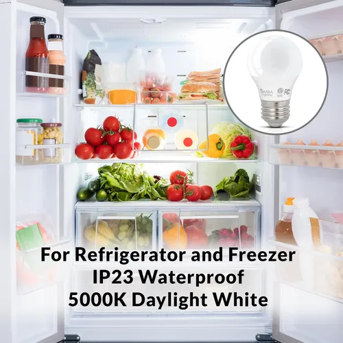 Miniatura 3 de Simba Lighting Bombillas LED A15 para refrigerador (paquete de 2) 5 W 40 W de repuesto, impermeables, pequeñas para electrodomésticos, congeladores