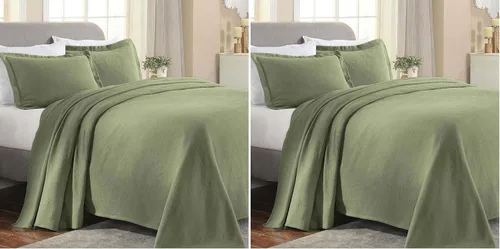Miniatura 17 de Superior colcha de una plaza de jacquard y matelasse 100 % algodón de alta calidad, turquesa, individual Blanco