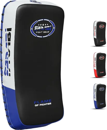 Miniatura 9 de Farabi Thai Pad Kick Pad - Almohadilla curvada para entrenamiento y artes marciales, 1 unidad individual Rojo
