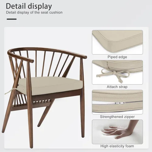 Miniatura 4 de Favoyard Cojines para sillas de exterior de 19 x 19 x 2 pulgadas, juego de 4 cojines de asiento impermeables para muebles de patio con funda