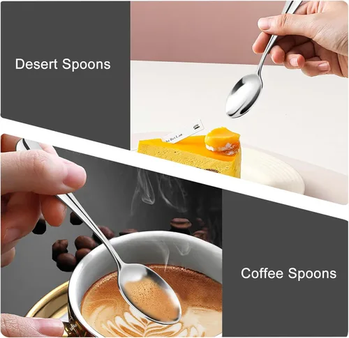 Miniatura 5 de Demitasse Café Expreso, Mini café Cuchara, Acero inoxidable 18/10 Pequeño cucharas para cucharas de postre, té, 6, Plateado