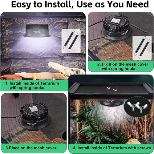 Miniatura 6 de Luz UVB para reptiles, lámpara de luz UVA UVB para reptiles con temporizador, bombilla LED UVB para dragón barbudo, gecko, tortuga, camaleón