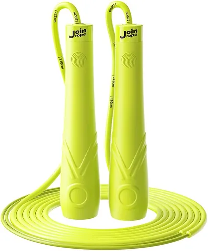 Cuerda de saltar para niños con velocidad ajustable con rodamientos duales, cordón anti-enredo segmentado, asas de silicona, juguete de fitness para