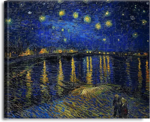 Miniatura 76 de A&T ARTWORK Noche estrellada sobre el Ródano de Vincent Van Gogh. Tamaño del marco: 36 x 30 pulgadas, tamaño de la imagen: 30 x 24 pulgadas