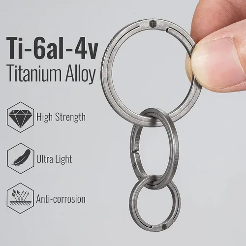 Miniatura 8 de KeyUnity KD01 Titanio Mosquetón Llavero Clip & KA09 Titanio Planos Llaveros Paquete