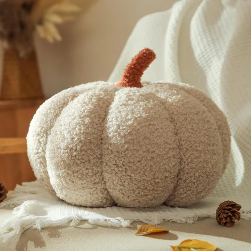 Miniatura 13 de YRXRUS Almohadas de calabaza, almohadas de calabaza de Halloween, almohada en forma de blanco para decoración de habitación de otoño, almohada