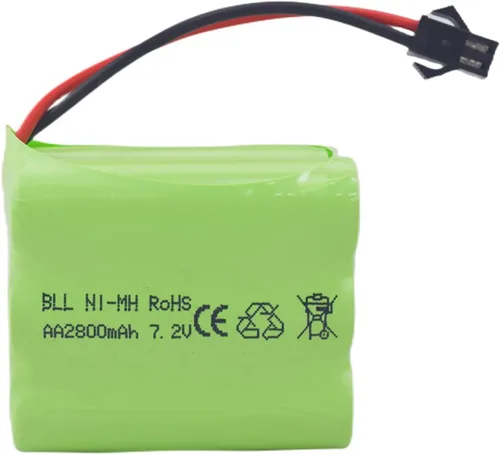 Miniatura 8 de Paquete de 2 baterías AA de 7.2 V 2800 mAh RC con enchufe SM-2P con cable de carga USB para tanques de juguete, departamento de ingeniería de cama