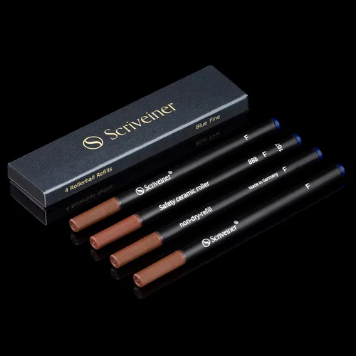 Miniatura 9 de Recambio para bolígrafo de punta redonda Scriveiner, negro, mediano - 4 recambios para bolígrafo de punta redonda diseñados para bolígrafos