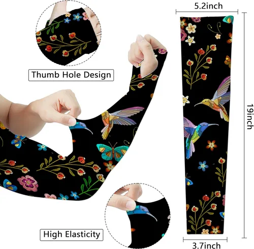 Miniatura 3 de Mangas de jardín para mujer, estilo bohemio, con agujeros para el pulgar, protección solar UV, mangas para los brazos para mujer