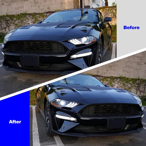 Miniatura 4 de ROXX Conjunto de faros delanteros LED completos para Ford Mustang 2018, 2019, 2020, 2021, 2022, solo lado izquierdo, proyector de luz alta y baja