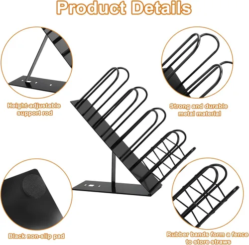 Miniatura 3 de Soporte de metal para tazas y tapas, dispensador de taza de café con 4 compartimentos, soporte para taza de café negro para encimera, organizador