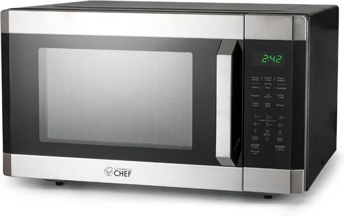 Miniatura 9 de COMMERCIAL CHEF Microondas de 1.4 pies cúbicos con 10 niveles de potencia, microondas pequeño con botón pulsador, microondas de 1100 vatios