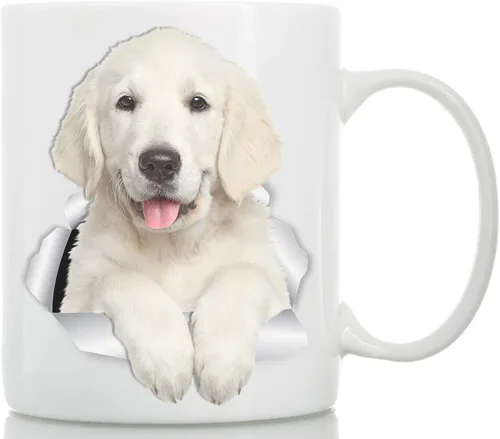 Winston & Bear Magnífica taza de café de cerámica Golden Retriever Puppy – Regalo perfecto para Golden Retriever – Taza divertida y linda para