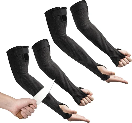 Miniatura 15 de OriStout Mangas de jardinería resistentes a cortes con orificio para el pulgar, verde, 2 pares, mangas protectoras para brazo para trabajo