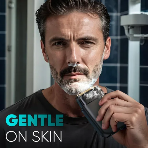 Miniatura 5 de Maquinilla de afeitar eléctrica para la cara de los hombres, afeitadoras eléctricas para hombres, afeitadoras inalámbricas portátiles recargables e