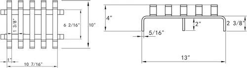 Miniatura 5 de Rejilla de leña para chimenea de acero sólido resistente, soporte para estufa de leña, 13 x 10 x 4 pulgadas