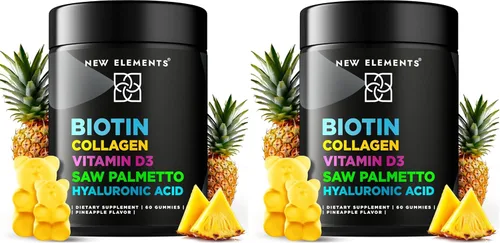 Miniatura 9 de Gomitas de biotina con colágeno y vitamina D3 Saw Palmetto y ácido hialurónico para el cabello, la piel y las uñas, suplemento para el crecimiento