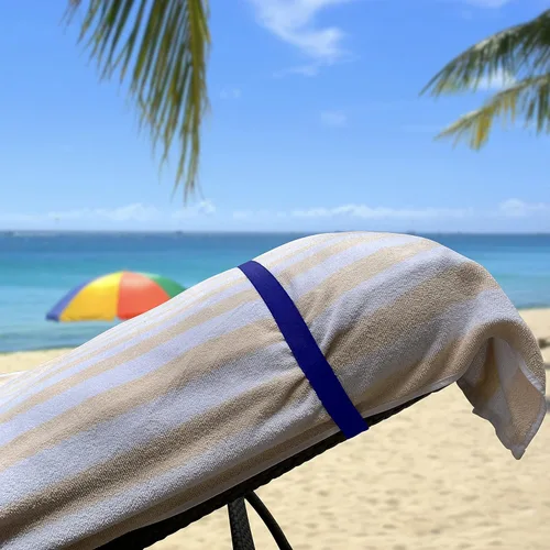 Miniatura 9 de Bandas de toallas Cruise On para sillas de crucero (paquete de 2), mejor alternativa a las pinzas para toallas para playa, alberca y barcos, Cierres