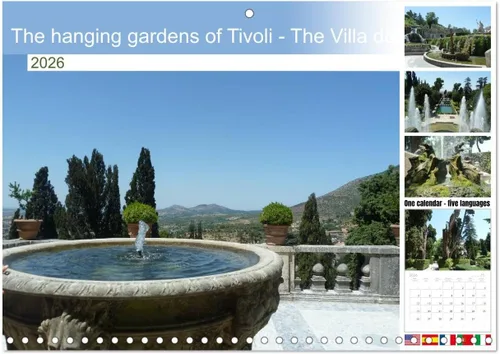 The Hanging Gardens of Tivoli - The Villa d'Este (calendario mensual de pared 2024 11.7 x 16.5 pulgadas (abierto)), calendario de 14 meses CALVENDO