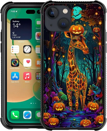 Miniatura 33 de ZHEGAILIAN Funda compatible con iPhone 14, funda de munición AK 47, parte trasera de vidrio templado+funda protectora de TPU de silicona suave