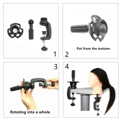 Miniatura 4 de Cabezal de entrenamiento de 26 a 28 pulgadas, cabeza de maniquí para peinado, cosmetología, cabeza de muñeca, fibra sintética, modelo de Púrpura